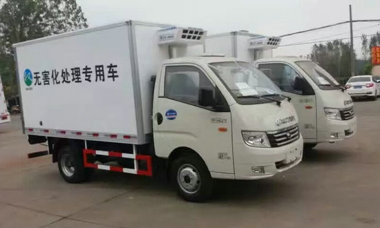 兩臺無害化處理運(yùn)輸車發(fā)往河南鹿邑縣